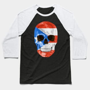 Puerto Rico Flag Skull - Gift for Puerto Rican With Roots From Puerto Rico Baseball T-Shirt